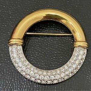 Retired Swarovski Gold and Silver Crystal Brooch